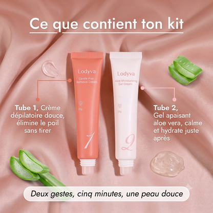 Instantane Ontharingsset voor het gezicht - Zachte Crème + Kalmerende Gel | Huid glad in 5 min