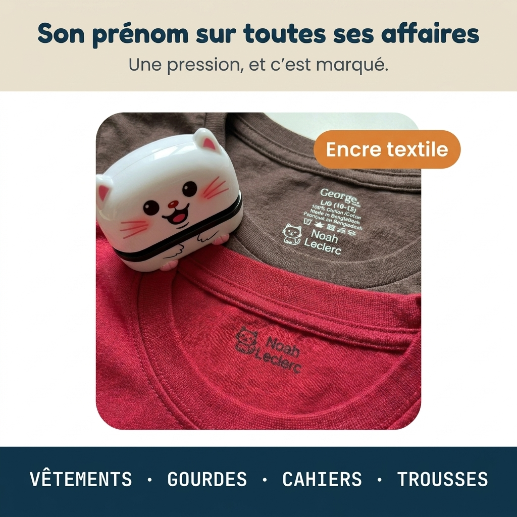 NUMOLI · Tampon prénom pour les affaires de l'école